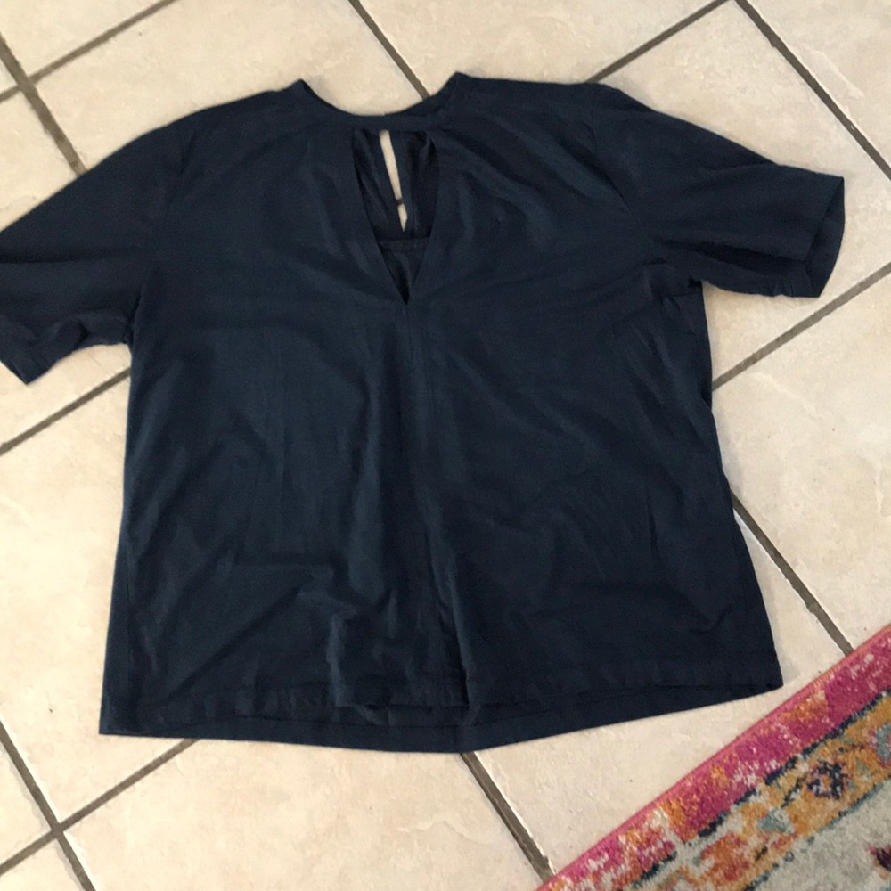 Navy felt top, super cute!